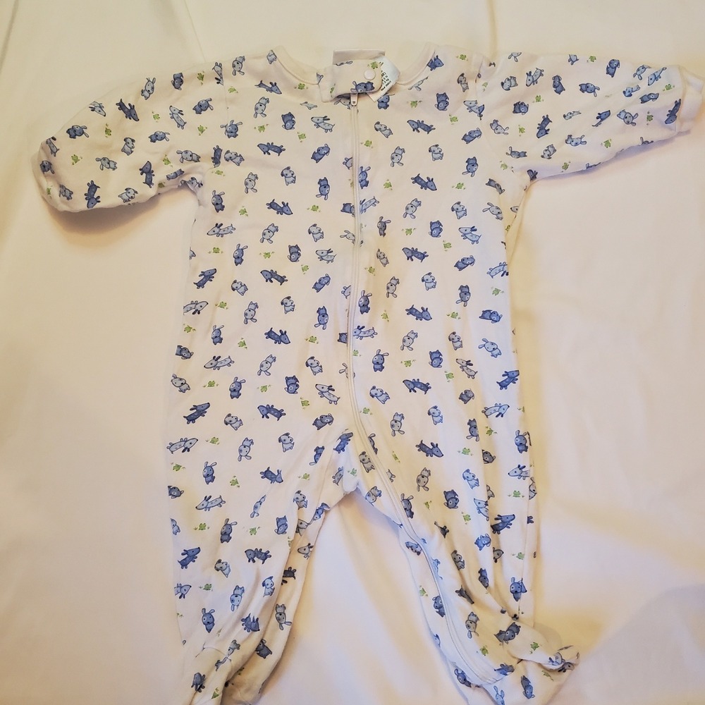 Just One You Carter's blue puppy dog Baby pajamas Footed Zipper Sleepwear 3-6M